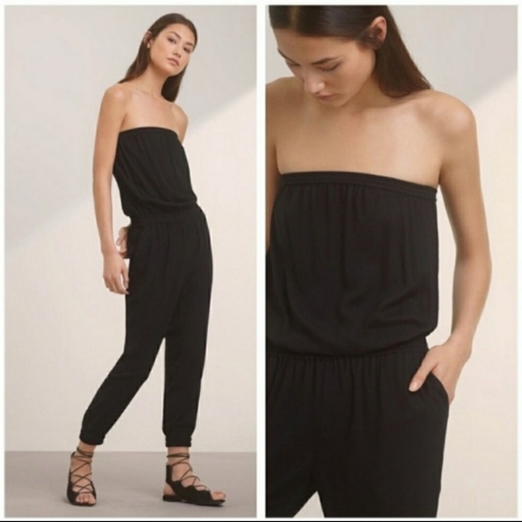 Aritzia Talula Strapless Black Jumpsuit Size Extra Small - Picture 15 of 15